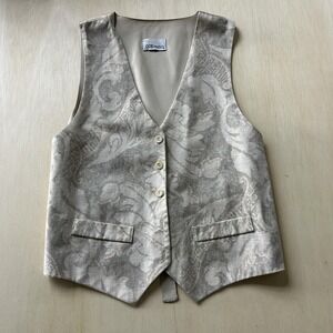 Capezio Suit Vest Boys 8 Beige Floral Tuxedo Dressy Formal Wedding Ring Bearer